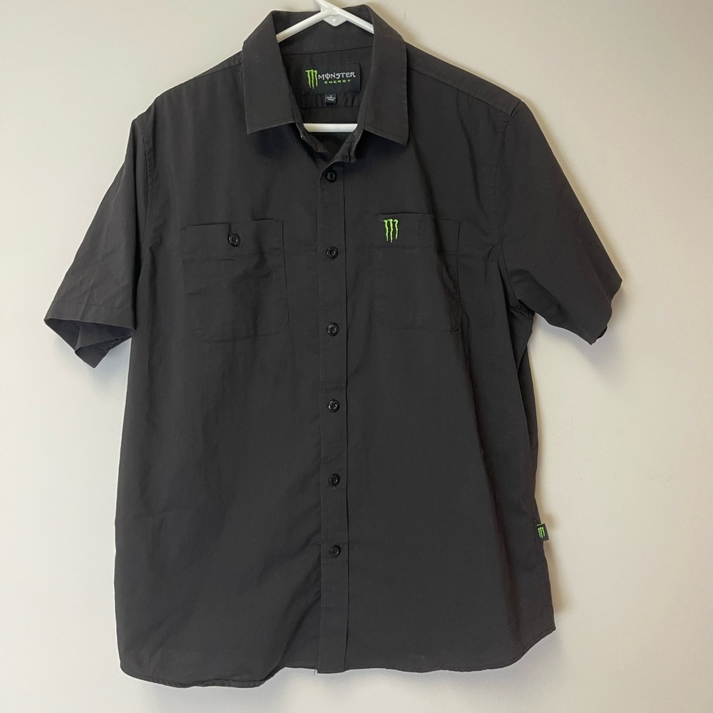 Monster Energy Mens Button Down Shirt Size Large